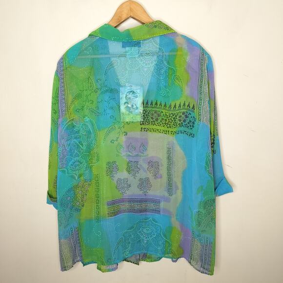 Delta Burke Floral Button Front Shirt - Picture 11 of 12